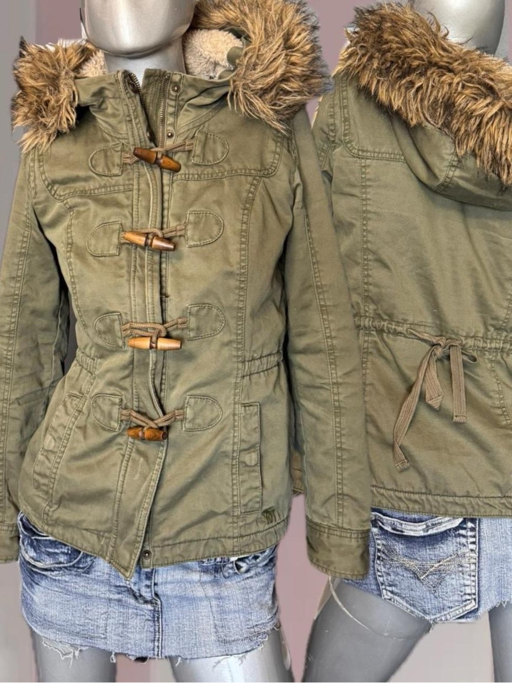 Abercrombie & Fitch Y2K GRAIL Faux-Fur Hood Winter Jacket